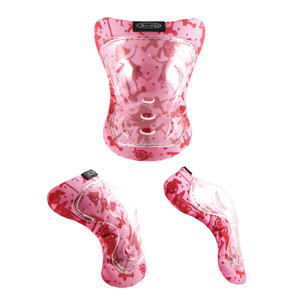 MICRO Knee And Elbow Pads Pink Print Action-Bikes